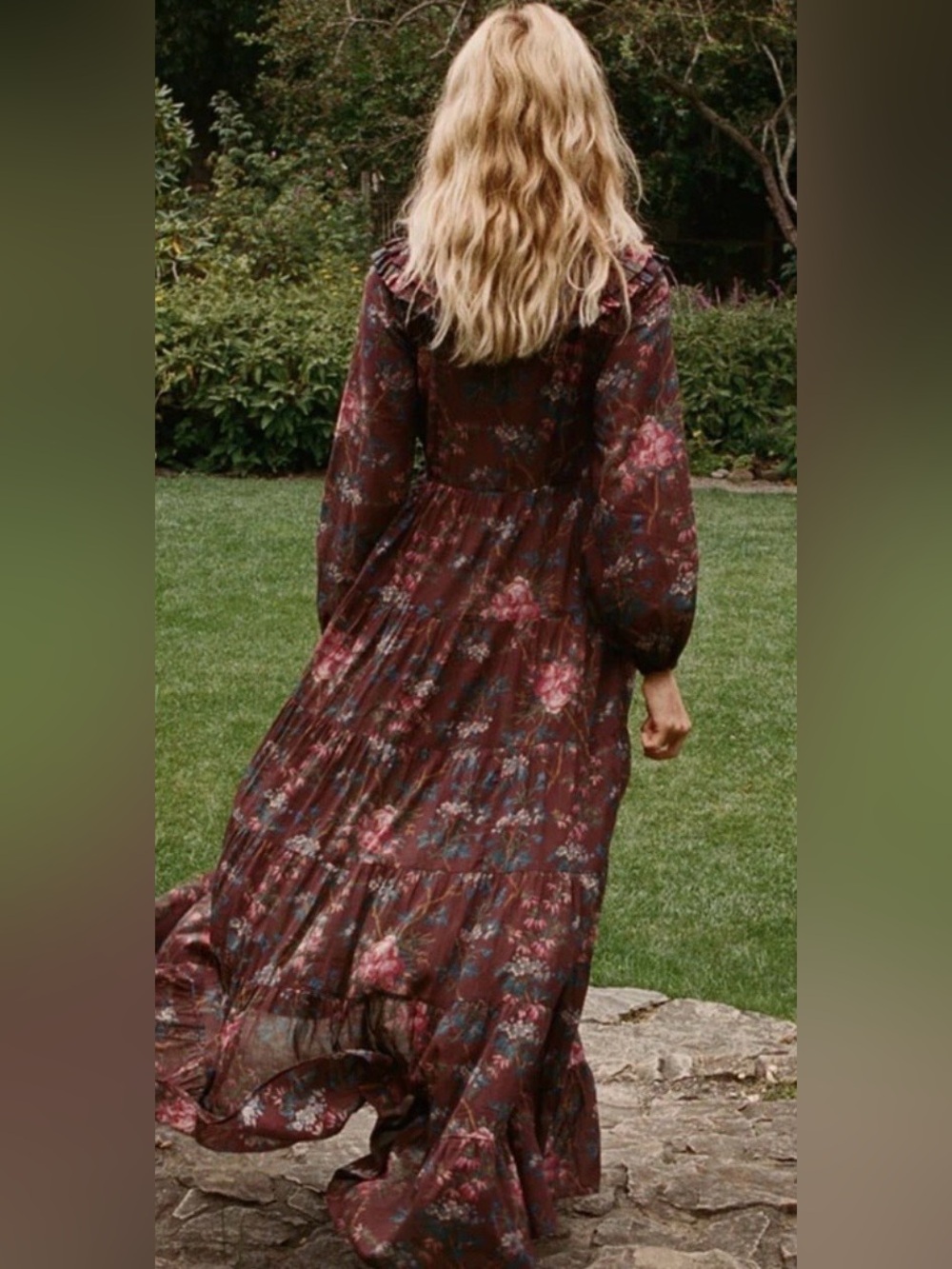Dôen Aster Dress Bordeaux Winter Floral XS - Picture 3 of 17